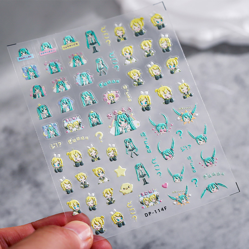 Anime Merchandise Nepal - 1PCS Hatsune Miku Cartoon Nail Art