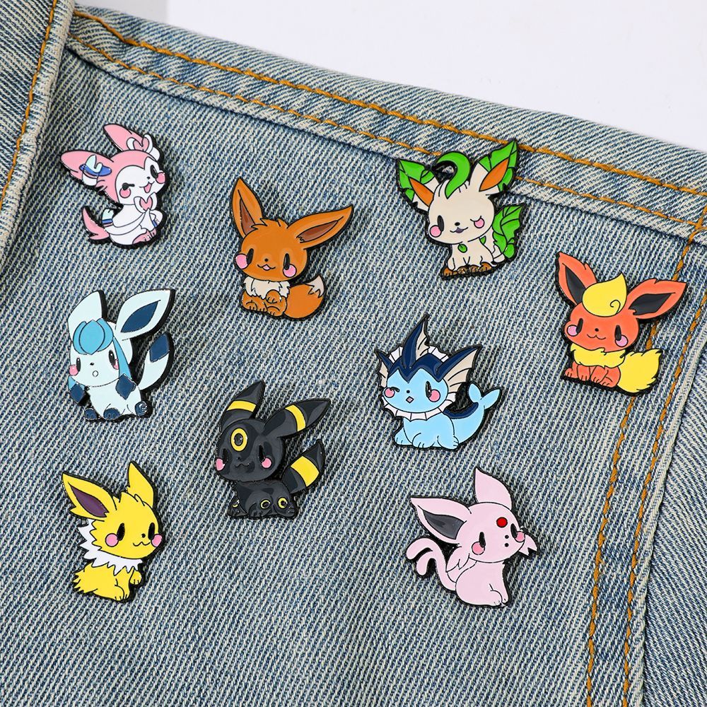 Enamel Pin Set - Cute Pokemon Eevee Enamel Pins Anime
