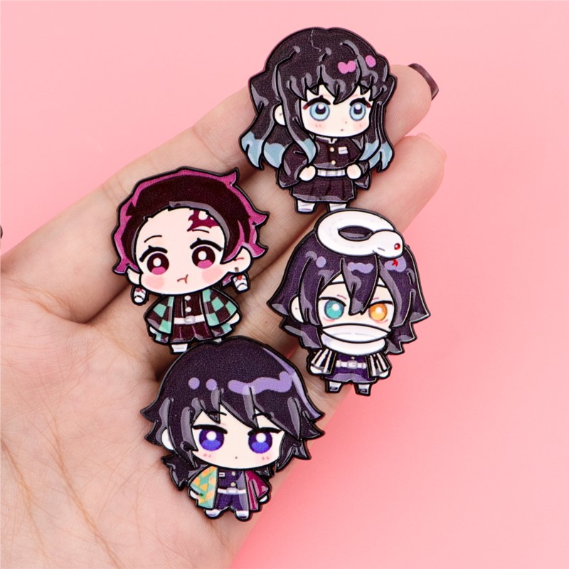 Cute Q Version Kimono Cartoon  - Enamel Pin Set recension och pris